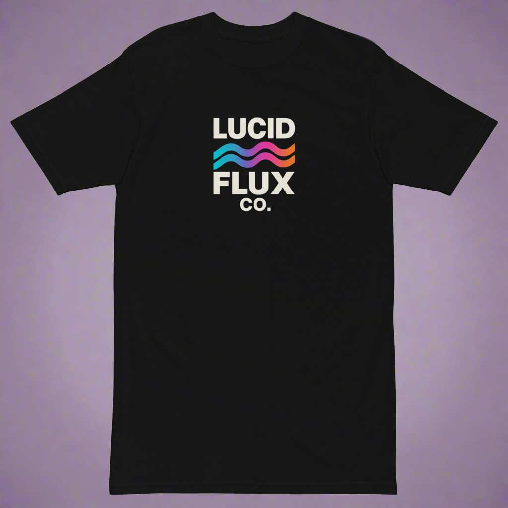Lucid Flux logo 1 premium heavyweight tee